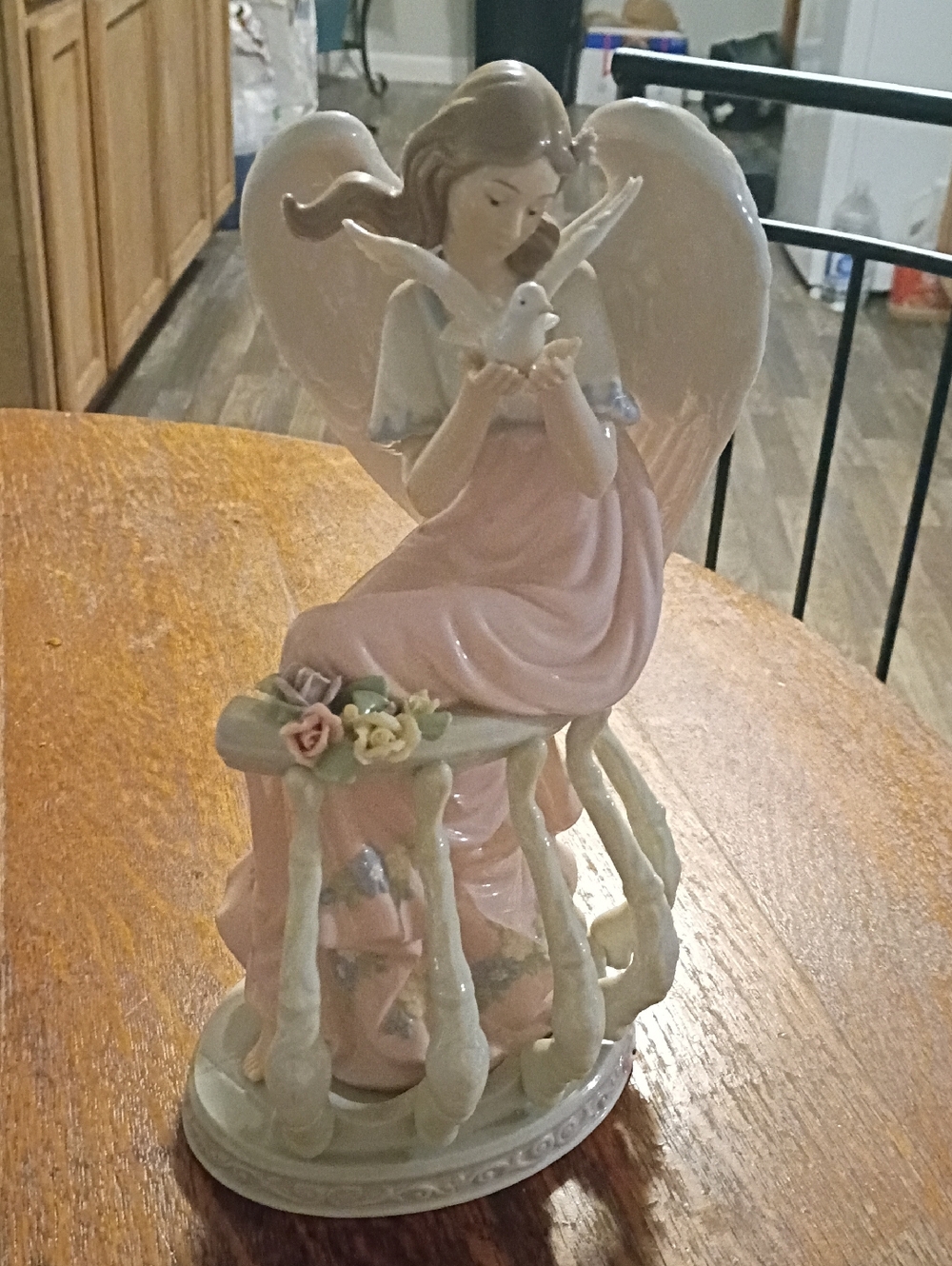 Angel Figurine in Soft Pink with Dove Collectable